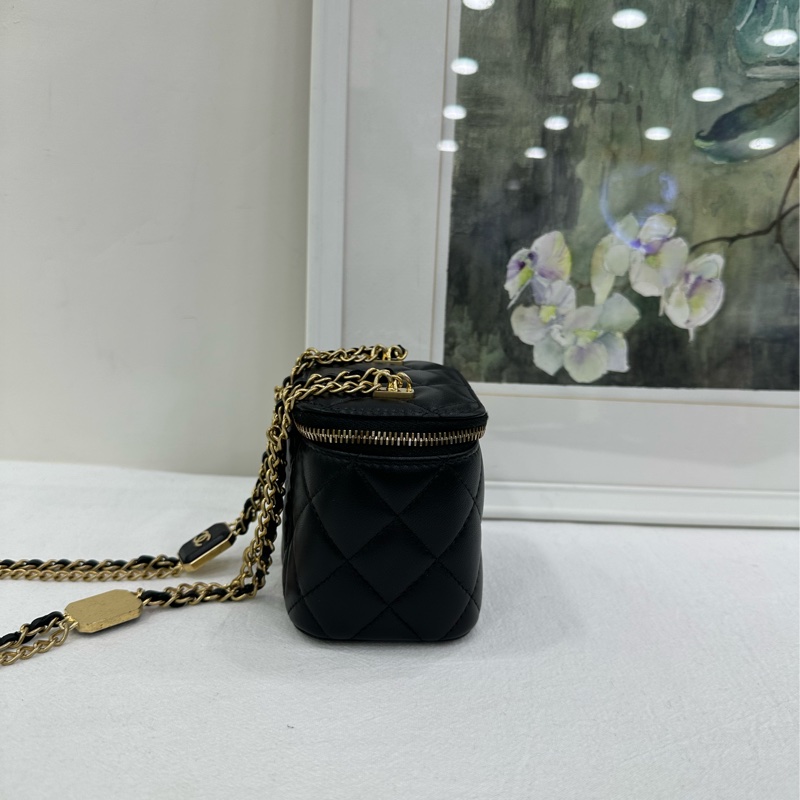 Chanel 香奈兒方糖小盒子 黑金 晶片 非常特別的鏈條-3