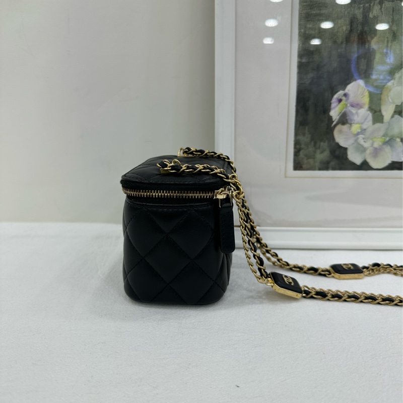 Chanel 香奈兒方糖小盒子 黑金 晶片 非常特別的鏈條-4