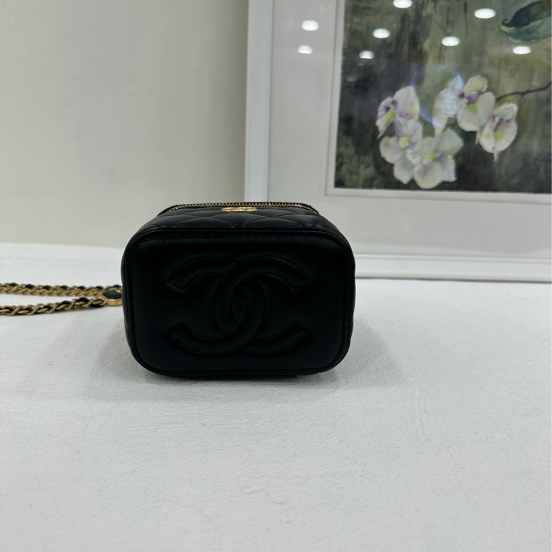 Chanel 香奈兒方糖小盒子 黑金 晶片 非常特別的鏈條-6