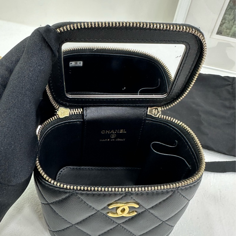 Chanel 香奈兒方糖小盒子 黑金 晶片 非常特別的鏈條-9