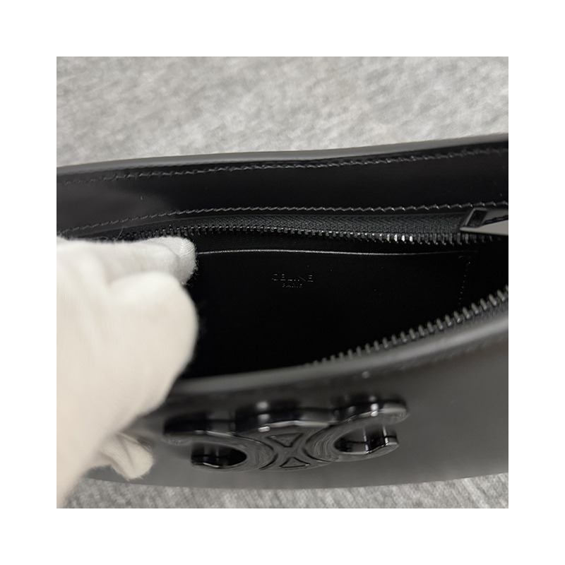 CELINE Triomphe 小牛皮 Tilly 包 中號 黑色 (115703EQJ 38NN)-20