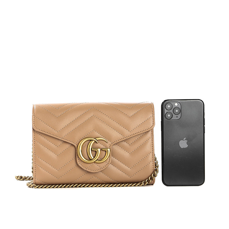 GUCCI 女士 Marmont Chevron 斜背包-19