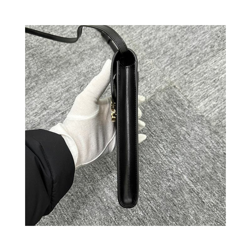 CELINE 金屬凱旋標誌亮面小牛皮手機袋 10K683DPV 38NO-3