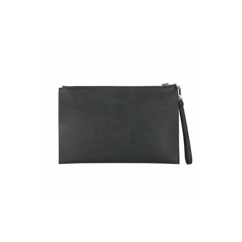 PRADA Saffiano 三角形 Logo 手拿包 黑色 印記:2NH005 PN9-3