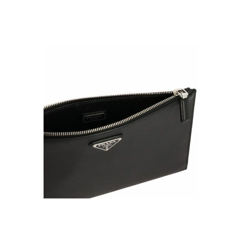 PRADA Saffiano 三角形 Logo 手拿包 黑色 印記:2NH005 PN9-5