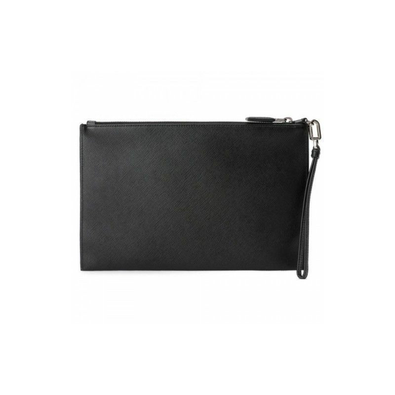 PRADA Saffiano 三角形 Logo 手拿包 黑色 印記:2NH005 PN9-7