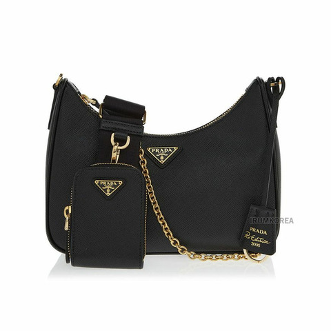 PRADA 女士復刻版皮革單肩包