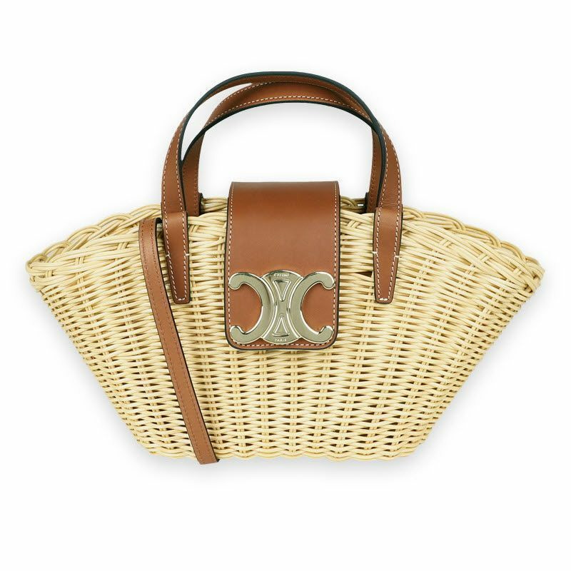 CELINE 女士錫杯手提包(天然色/棕色)116572FWE 02NT-0