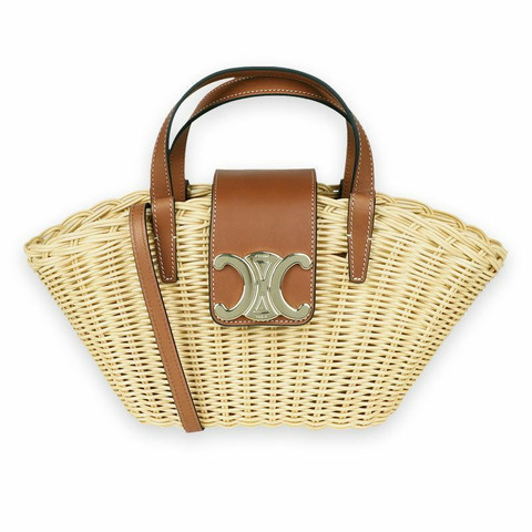 CELINE 女士錫杯手提包（天然色/棕色）116572FWE 02NT