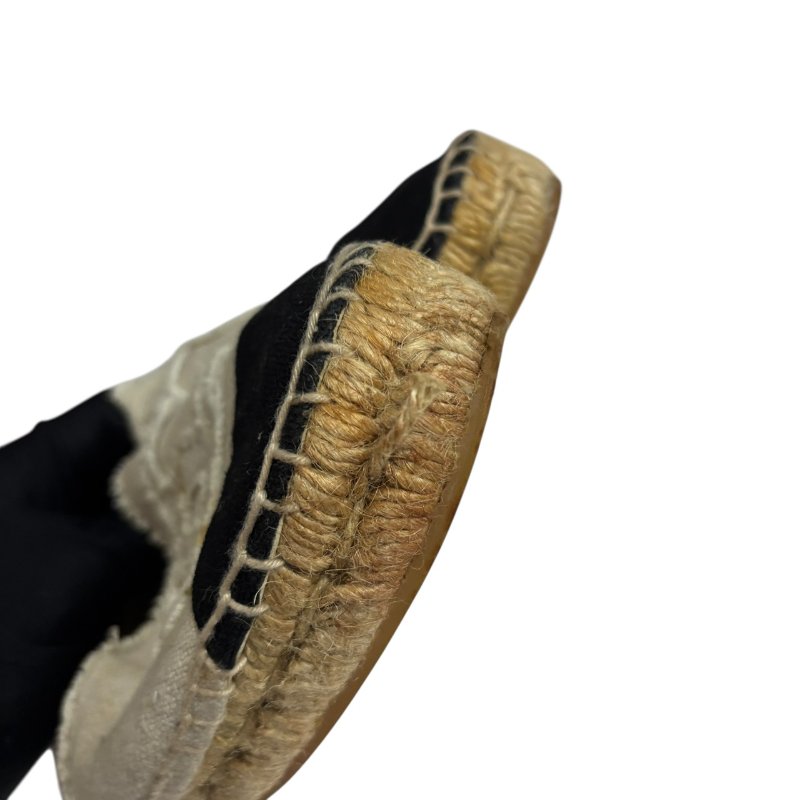 【美收精品】CHANEL黑頭白布平底鞋 4-551-7