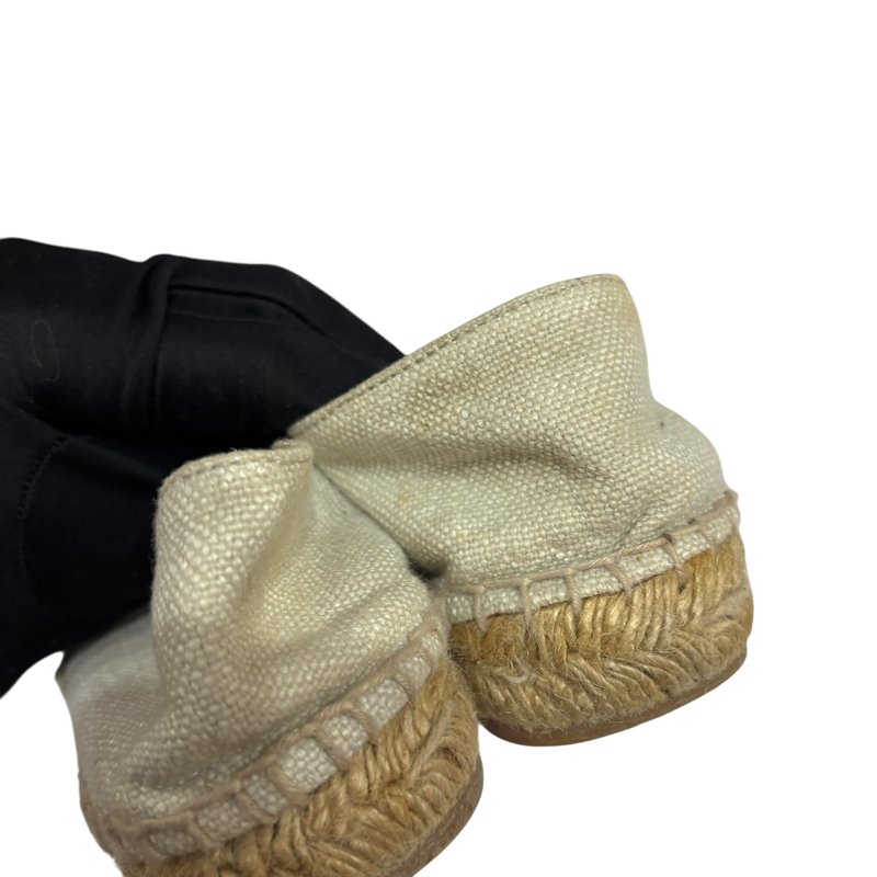 【美收精品】CHANEL黑頭白布平底鞋 4-551-11