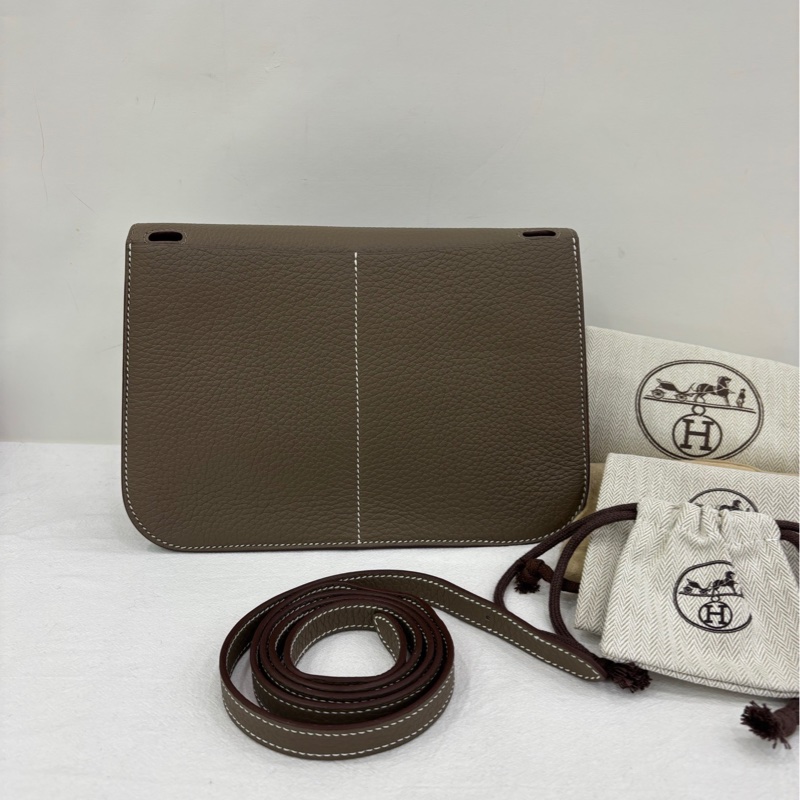 Hermes 愛馬仕 halzan25 大象灰 金扣 W刻 99近全新-1