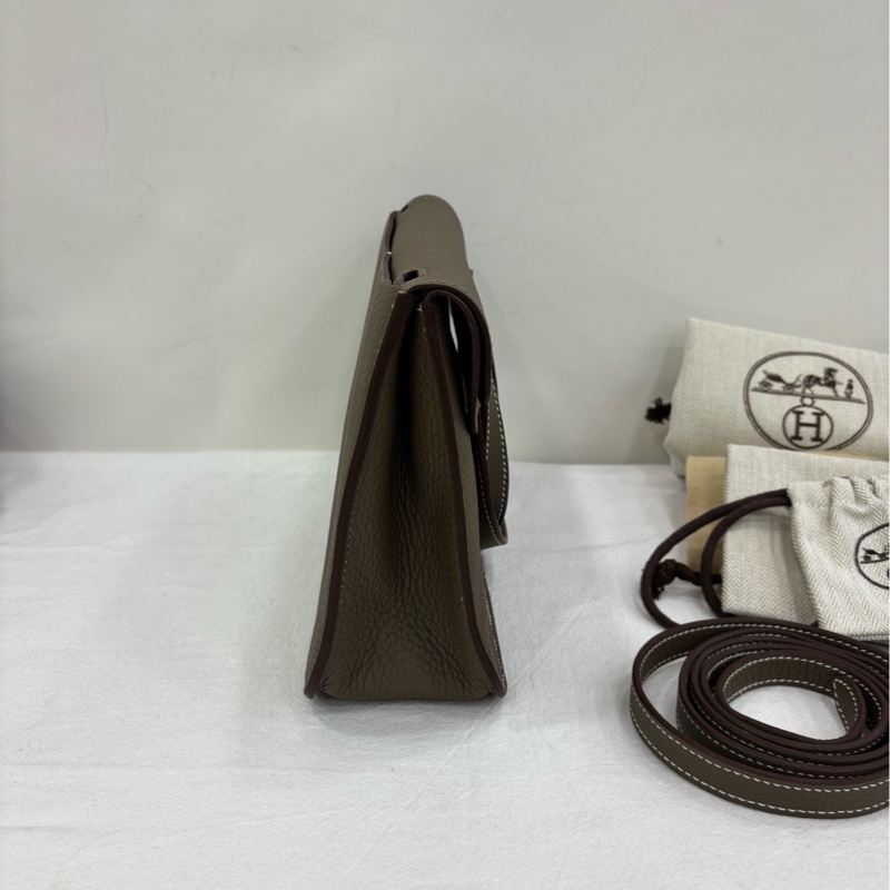 Hermes 愛馬仕 halzan25 大象灰 金扣 W刻 99近全新-2