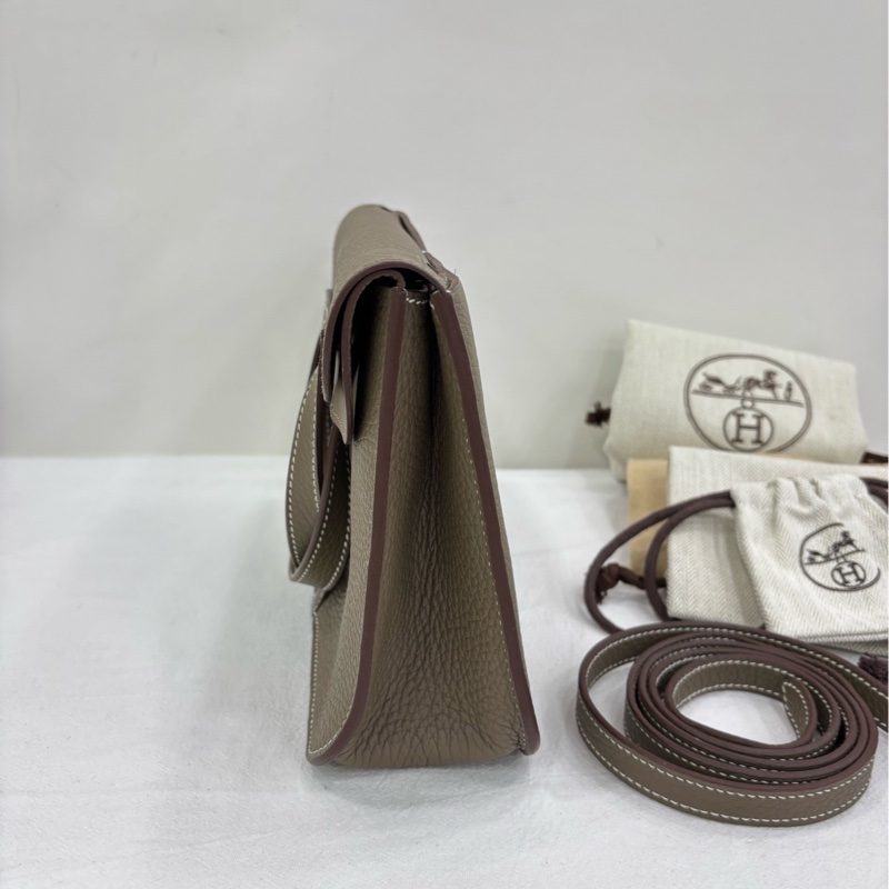 Hermes 愛馬仕 halzan25 大象灰 金扣 W刻 99近全新-3