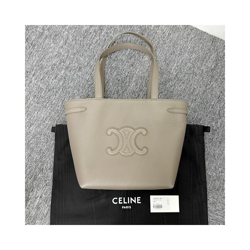 CELINE Triomphe Anais Cabas 單肩包 小號鵝卵石色 (118233ENY 10BL)-1