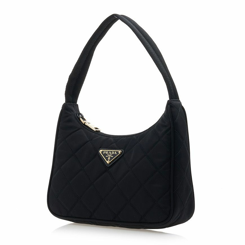 PRADA 絎縫三角形Logo單肩包 1NE051 2DYC F0002-1