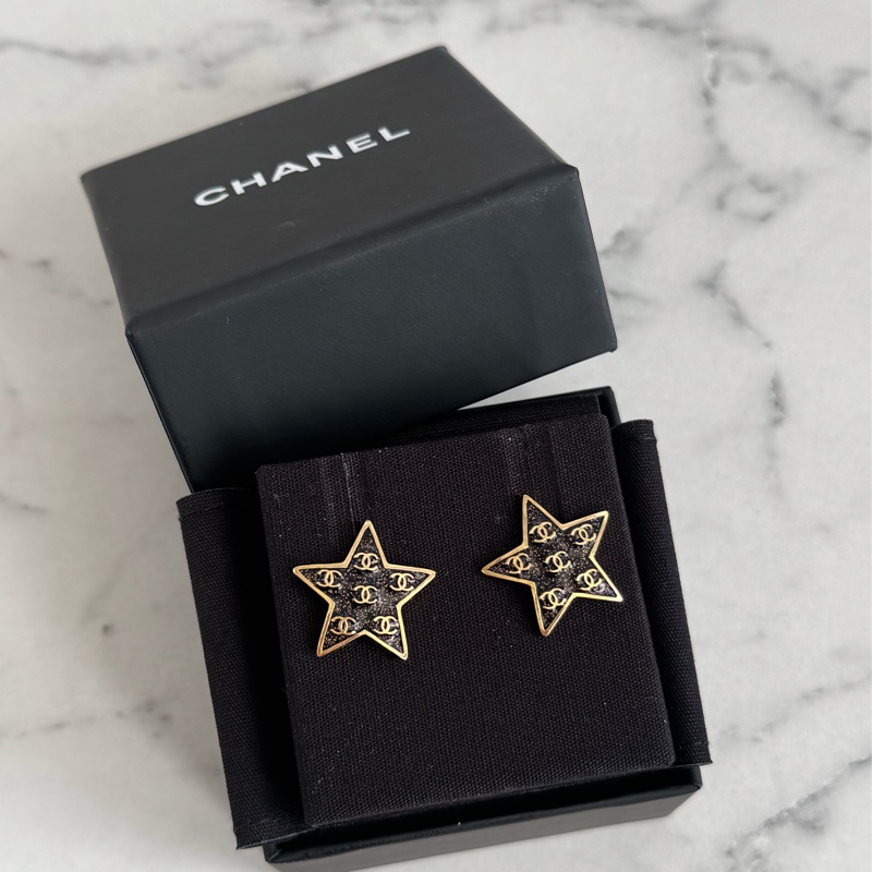 chanel滿版雙C內紫星星耳環  超特殊✨✨-0