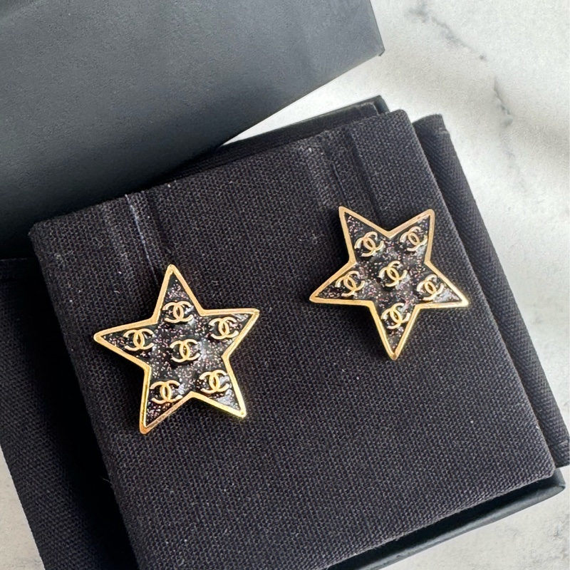 chanel滿版雙C內紫星星耳環  超特殊✨✨-1