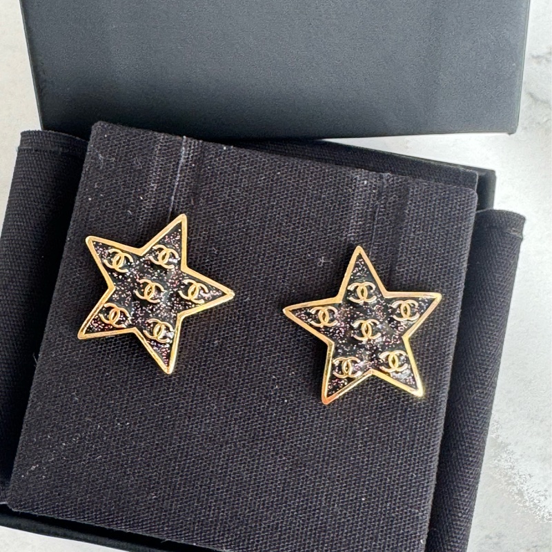 chanel滿版雙C內紫星星耳環  超特殊✨✨-2