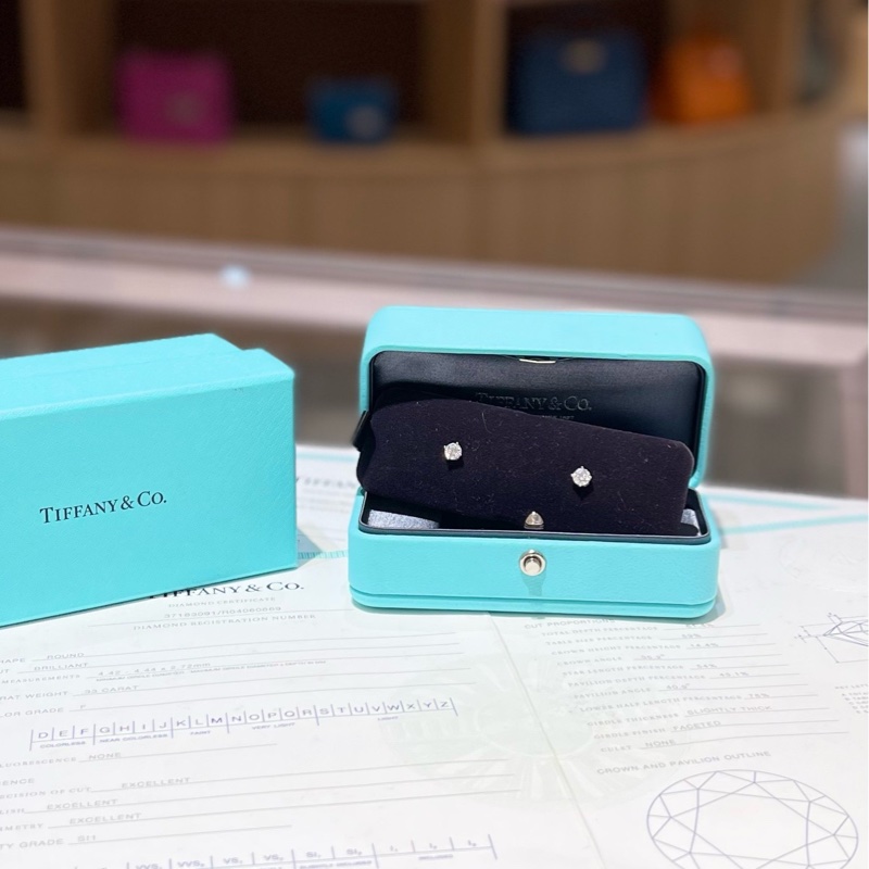 Tiffany蒂芙尼Solitaire系列 铂金钻石耳环-2