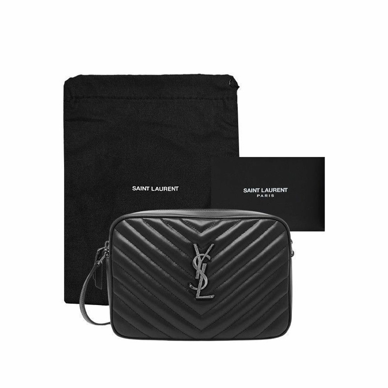 SAINT LAURENT 女士斜背相機包,銀色五金配件 761554 DV704 1000-11
