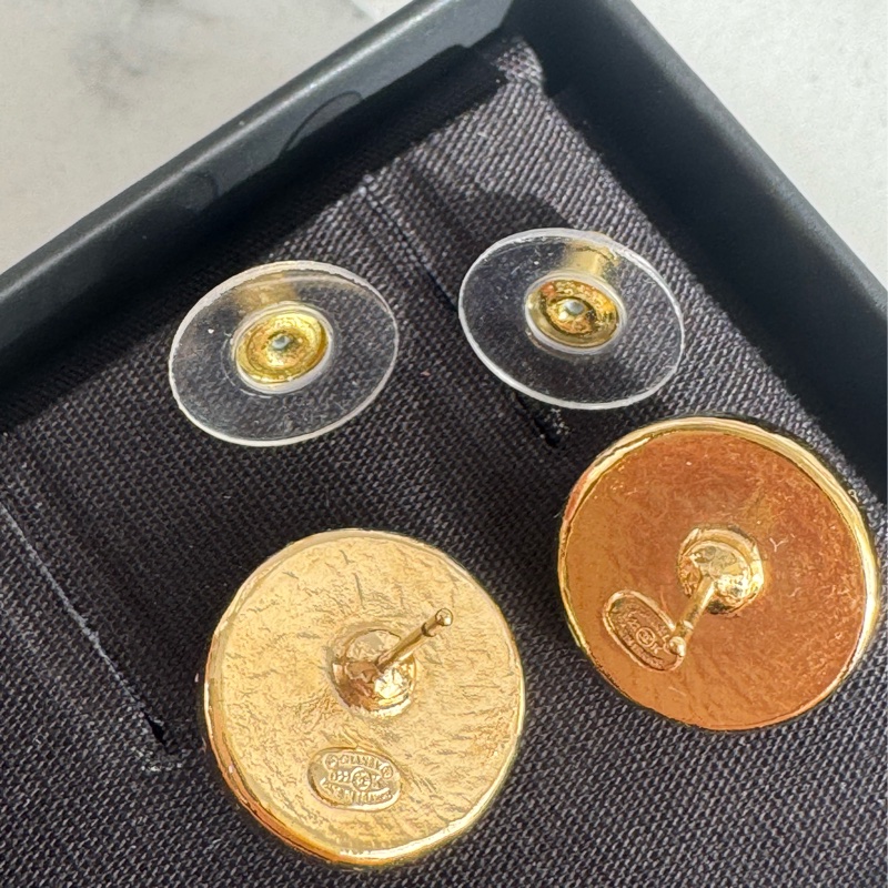 Chanel紫色圓形雙C耳環  超貴氣❤️-7