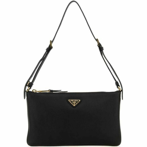 PRADA 黑色皮革肩背包，印記：1BC238 2CYS