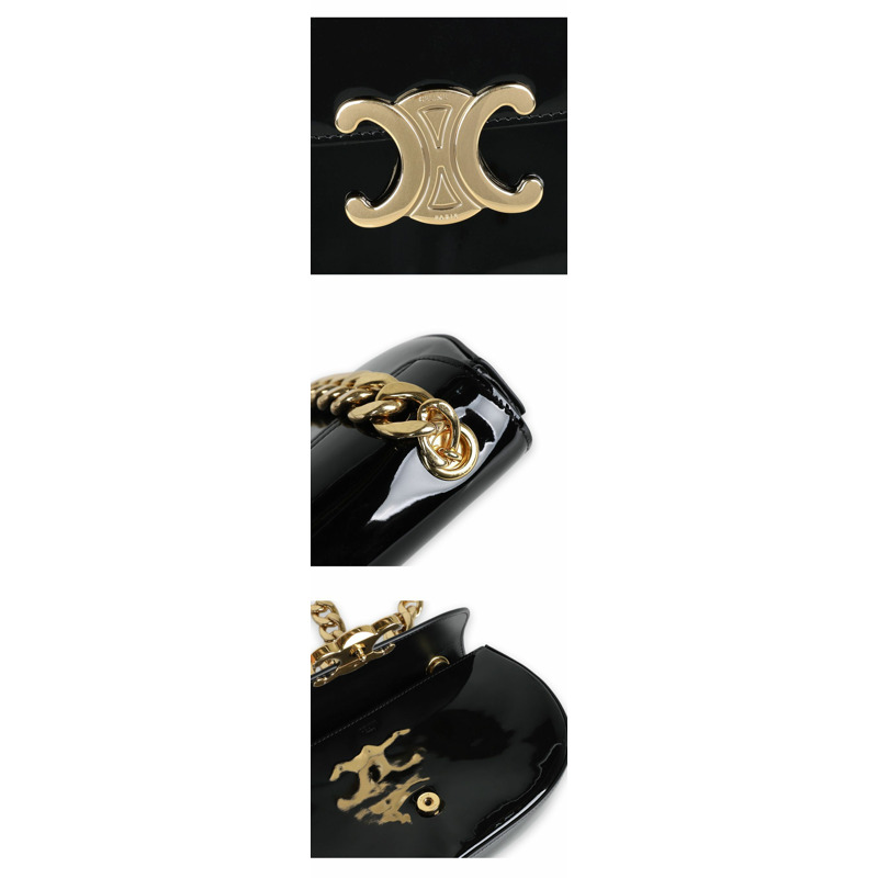 CELINE 范思哲 TALULAH 鏈條單肩包(黑色)118423GAH 38NO-3