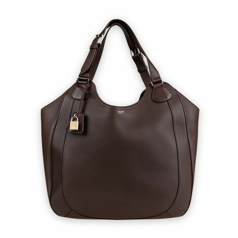 CELINE 女士 Meo 大號真皮單肩包（栗色）