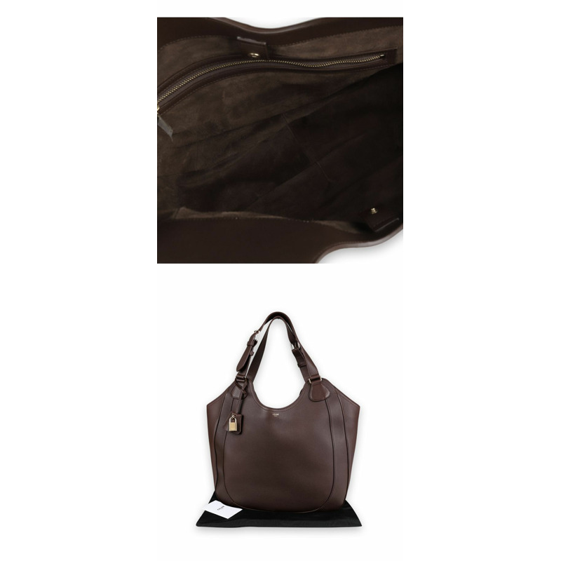 CELINE 女士 Meo 大號真皮單肩包(栗色)-4