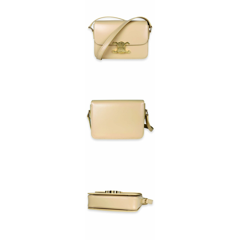 CELINE Triofe 薄款小牛皮肩背包(燕麥米色)188423BF4 02EU-2