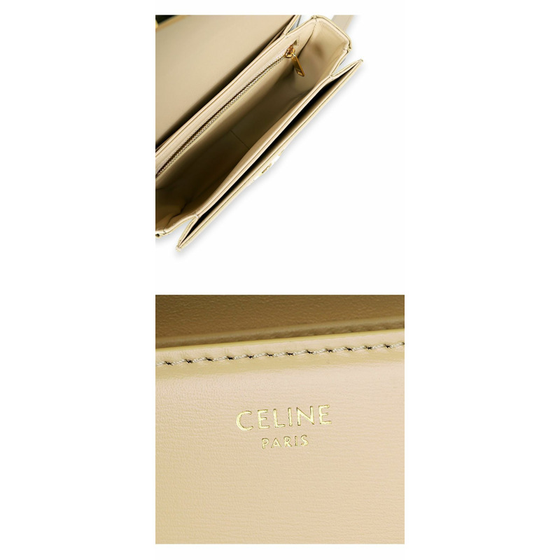 CELINE Triofe 薄款小牛皮肩背包(燕麥米色)188423BF4 02EU-4