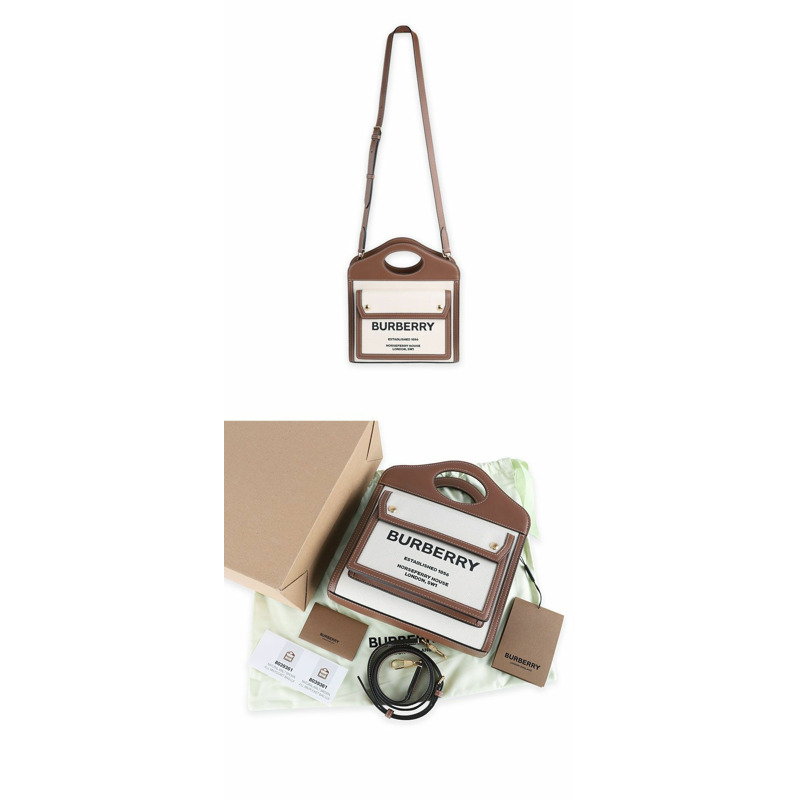 BURBERRY Pocket Logo Mini Tote Bag 8039361 A1395-5