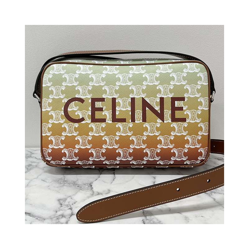 CELINE Sunset Triomphe 帆布斜背包（中）-14