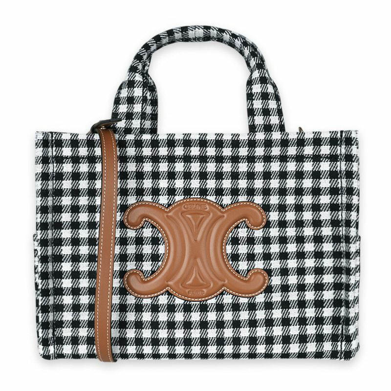 CELINE Tais Triomphe 女士小號手提包(黑/白)199162FYQ-0