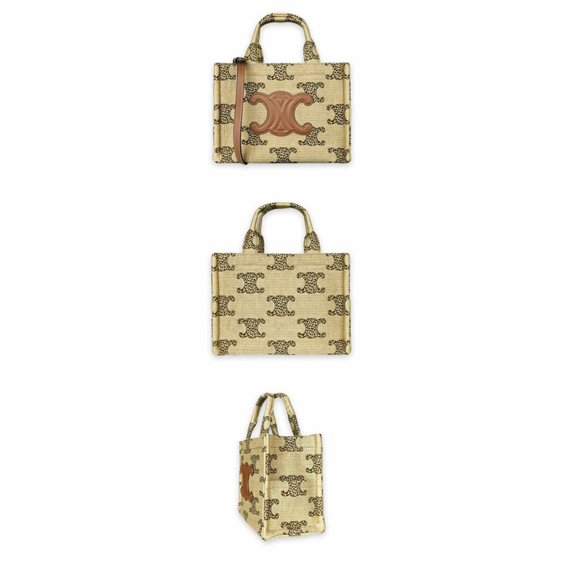 CELINE 女士豹紋 Triumph 中型手提包（自然色/棕褐色）199162FU3-2