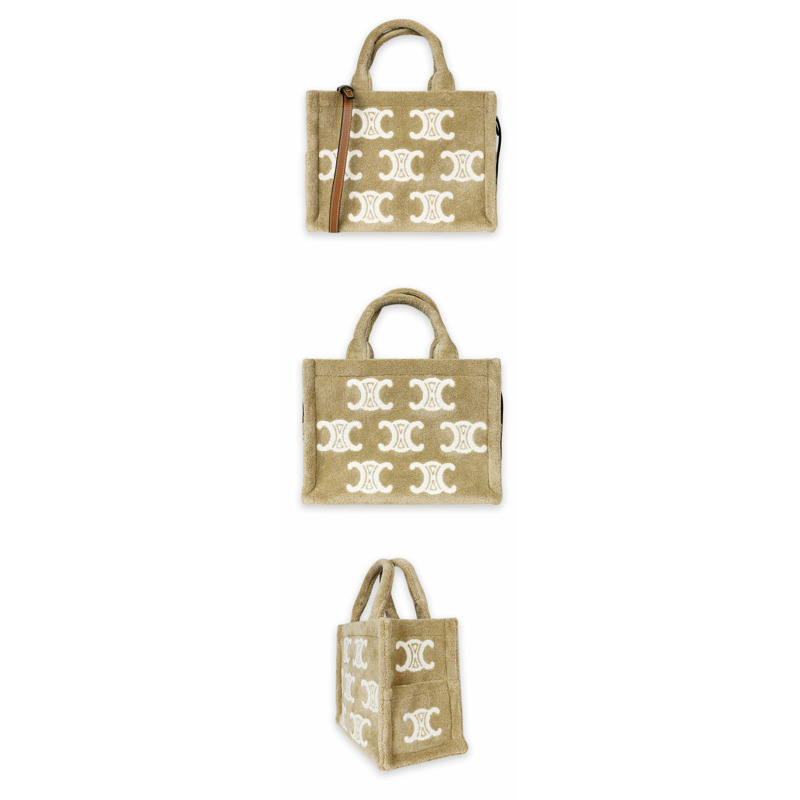 CELINE Tais Triumph 女士小號斜背包（米色/棕褐色）199162FV3-2