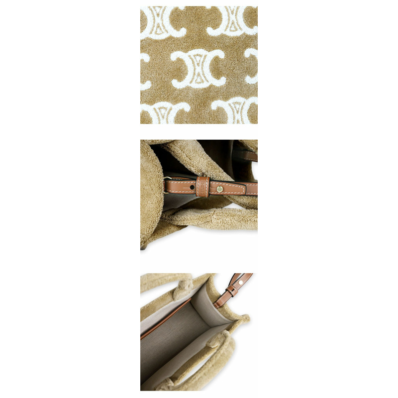 CELINE Tais Triumph 女士小號斜背包（米色/棕褐色）199162FV3-3