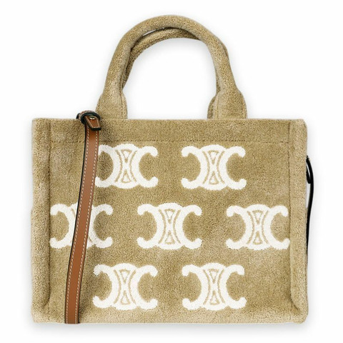 CELINE Tais Triumph 女士小號斜背包（米色/棕褐色）199162FV3