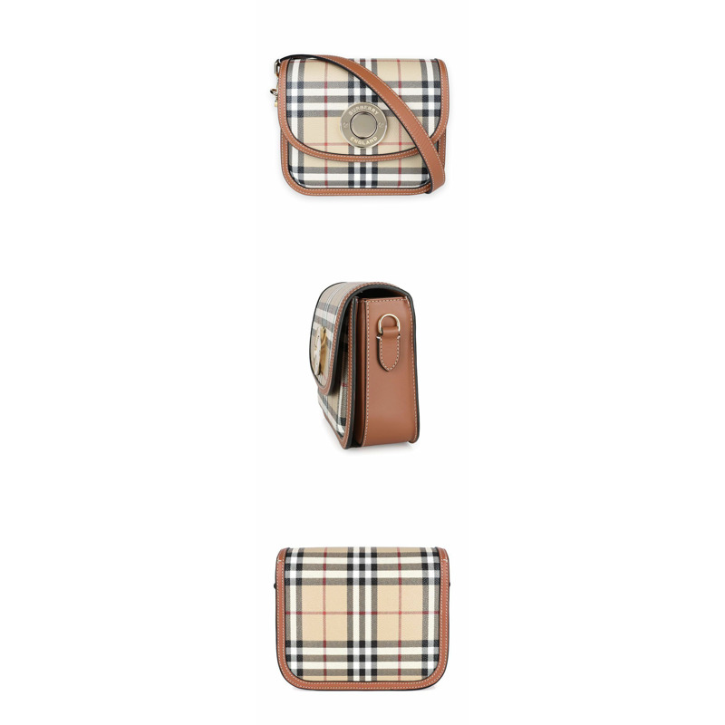 BURBERRY 女士復古格紋伊麗莎白斜背包（米色）8071356-2