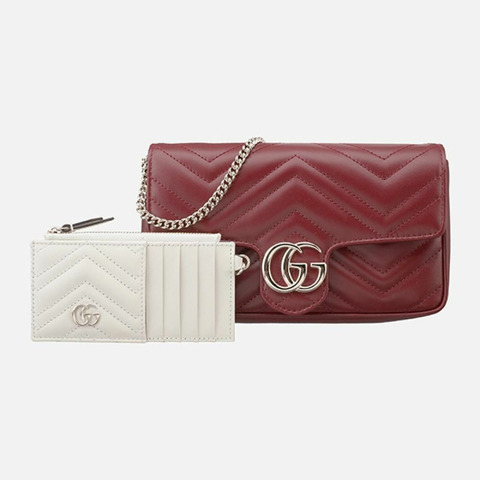 GUCCI GG Marmont 鏈條迷你肩背包 紅色 751526 AADQM