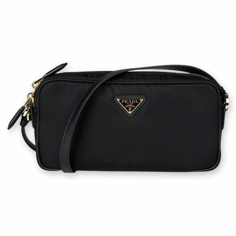 PRADA Lina 女士尼龍三角 Logo 單肩包(黑色)1NE057 2C05 F0002-0
