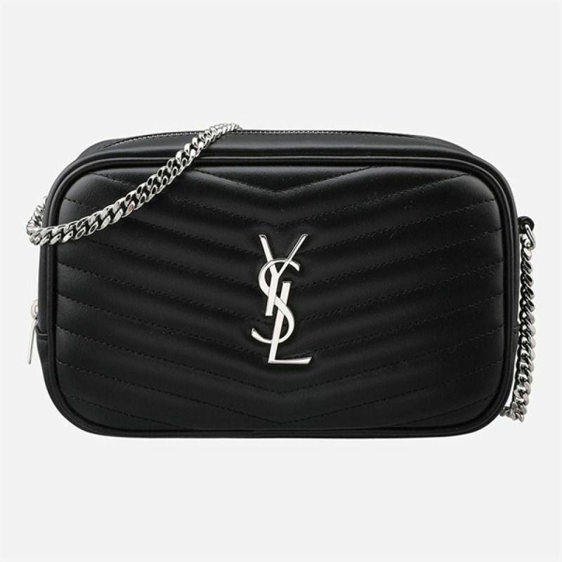 SAINT LAURENT 5S Lou 絎縫迷你肩背包 黑色 748849 DV702-0