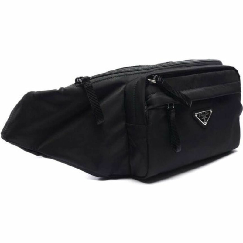 PRADA 尼龍三角標誌腰包 黑色 2VL005 2A6D-3