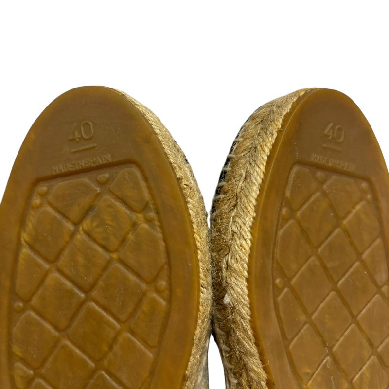 【美收精品】CHANEL 黑頭米白布平底鞋4-553-7