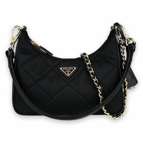 PRADA 女士 1995 鏈條尼龍迷你包（黑色）1BC204 2AOS