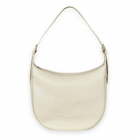 CELINE 中型 Eloise 柔軟小牛皮肩背包（淺米色）114713FLH