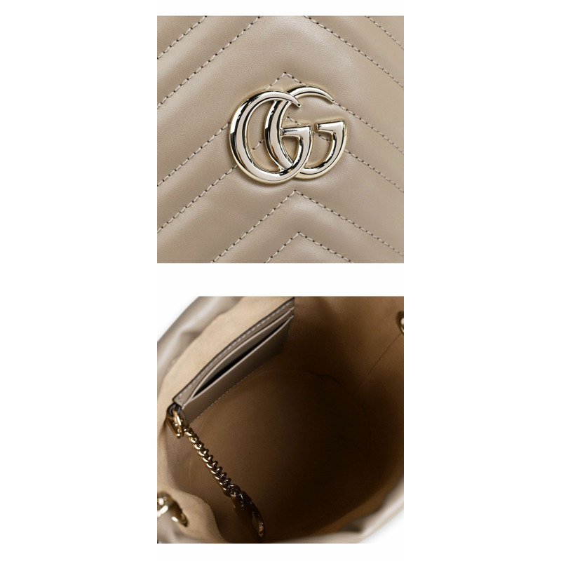 GUCCI 女士 GG Marmont 鏈條迷你水桶包（米色）575163 DTDHD-3