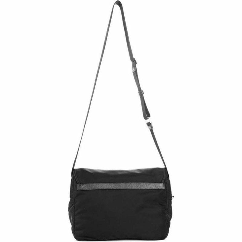 PRADA Pocono 扣環斜背包 黑色 中號 1BD671 ZOT-10