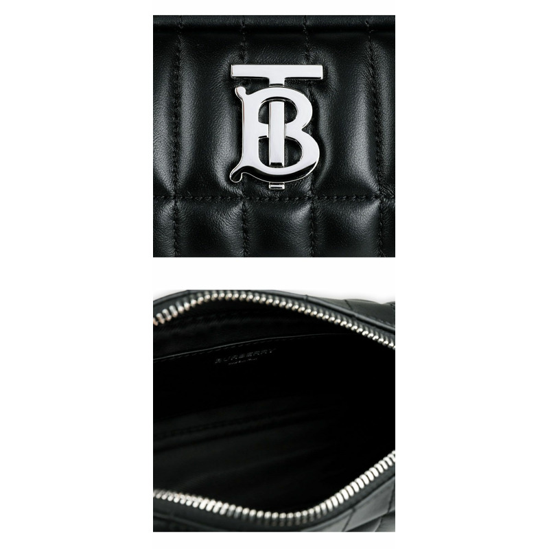 BURBERRY 迷你 Rola 絎縫相機包(黑色)A1665-3